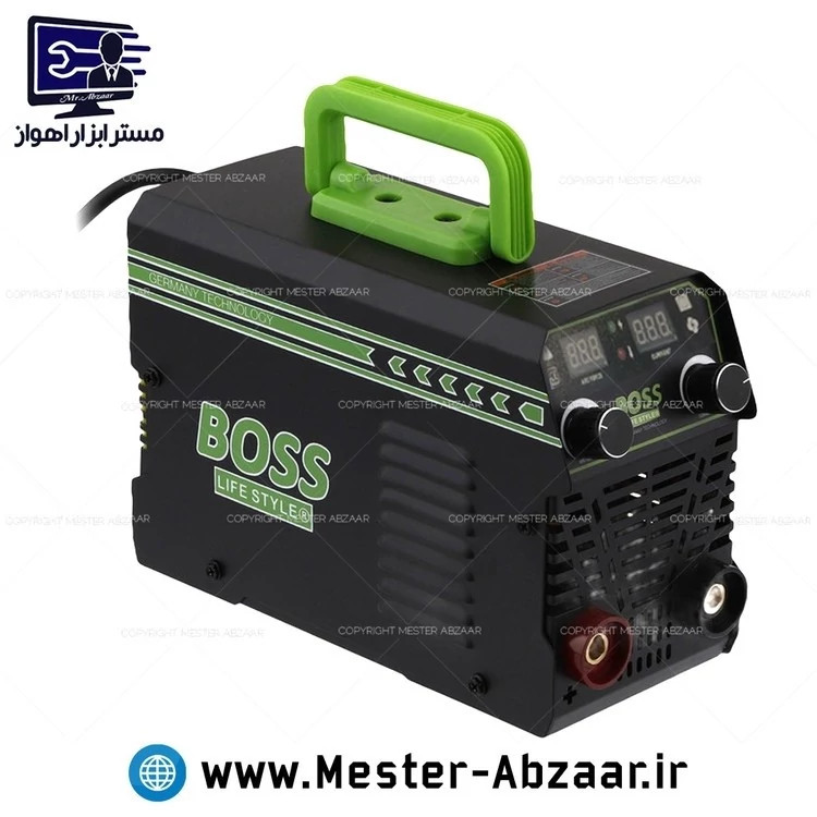 اینورتر 400 آمپر سوکت بزرگ دو صفحه دیجیتال سبز مشکی باس اصلی مدل BOSS