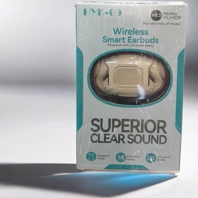 ایرپاد شیشه ای بلوتوثی مدل HYK-09 ا WIRELESS EARBUDS HYK-09