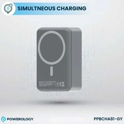 پاوربانک 30000 وایرلس 15 وات و تایپ سی 20 وات پاورولوژی PPBCHA81-GY