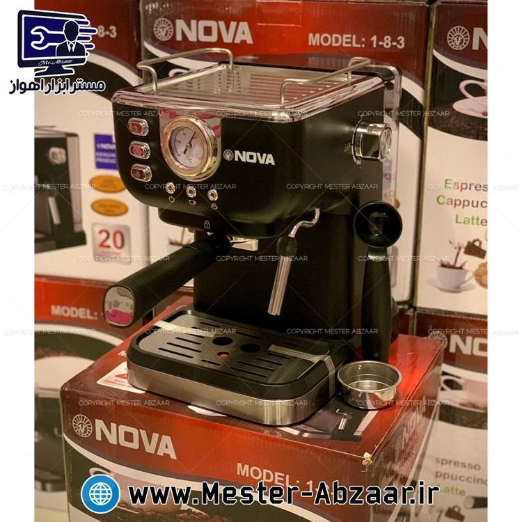 اسپرسو و قهوه ساز 2200 وات نوا کد 183 پمپ 20 بار اسپرسوساز نووا مدل NOVA 1-8-3