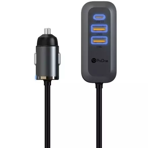 شارژر فندکی فست شارژ تایپ سی 100 وات پروان PCG23