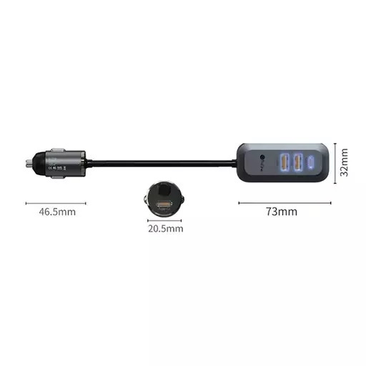 شارژر فندکی فست شارژ تایپ سی 100 وات پروان PCG23
