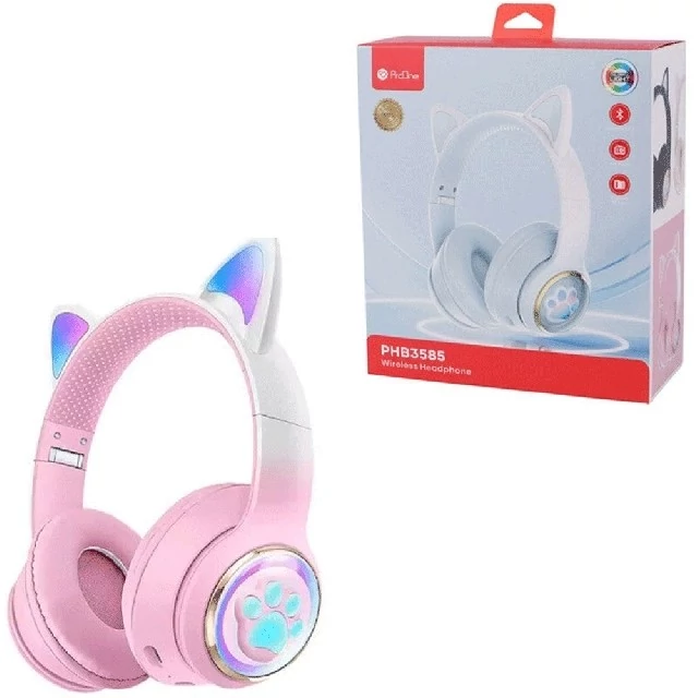 هدفون کودکانه فانتزی بلوتوثی 5.3 پرووان طرح گربه PHB3585 ProOne