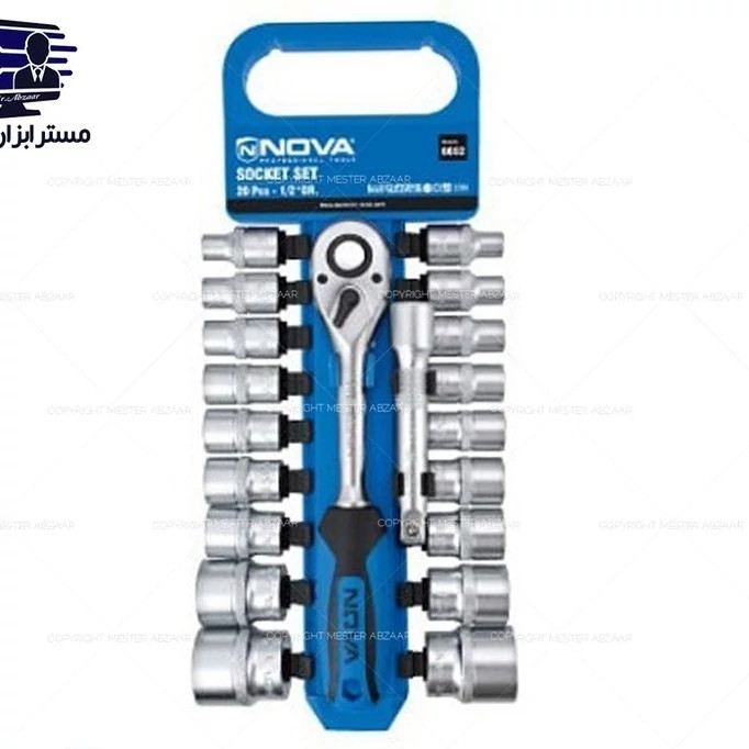 ست بکس ریلی 1/2 اینچ 20 پارچه نوا فشار قوی برند نووا NOVA