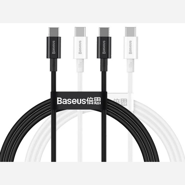 کابل سوپر فست شارژ دوسر تایپ سی 100 وات یک متری بیسوس Baseus Double type