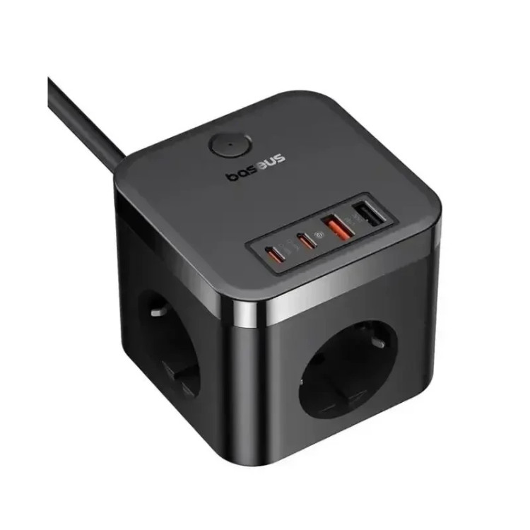 شارژر رومیزی باسئوس مدل PowerCombo 3AC+2U+2C توان 30 وات طول کابل 1.5 متر