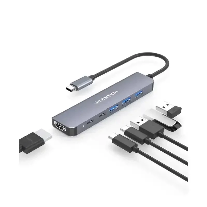 هاب 6 پورت لنشن مدل Lention USB-C Hub CE35SH