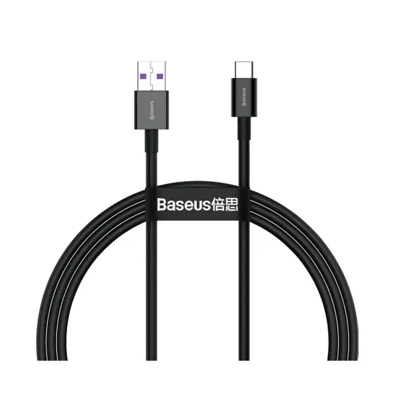 کابل شارژ و انتقال داده باسئوس USB-A به USB-C توان 66 وات طول 1 متر
