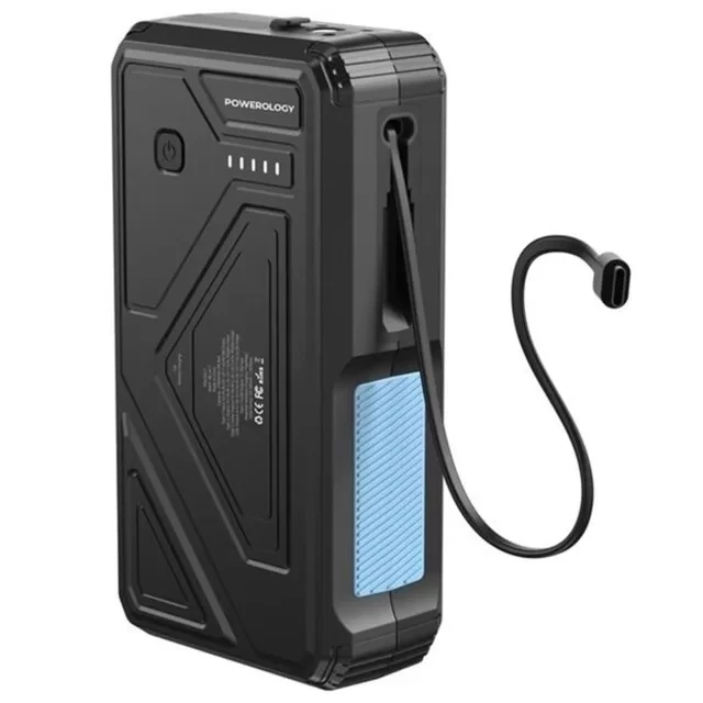 پاوربانک خورشیدی وایرلس 27000 میلی آمپر ساعت، تایپ سی و USB، توان 22.5 وات، برند پاورولوژی مدل PP077