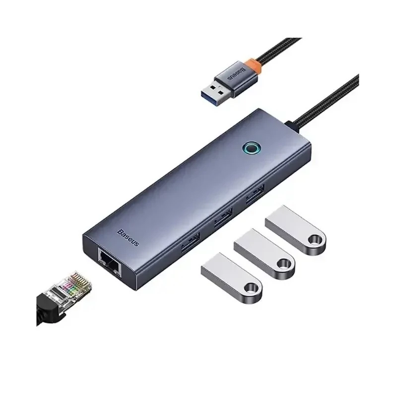 هاب 4 پورت باسئوس مدل Baseus UltraJoy Type-A to USB3.0+RJ45 BS-OH109