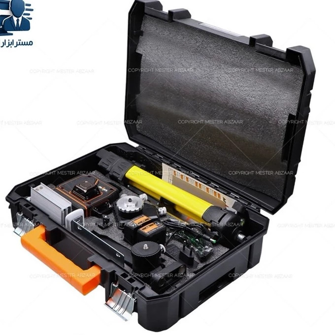 تراز لیزری 16 خط 4 بعدی دیجیتال با سه پایه نور سبز شارژی 360 درجه برند مکس با گارانتی تعویض مدل MAKS TLT-16