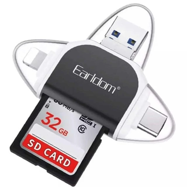 مبدل و کارت خوان یو اس بی به تایپ سی، لایتنینگ، میکرو یو اس بی و یو اس بی ارلدام OT71 Earldom ET OT71 6 In 1 USB