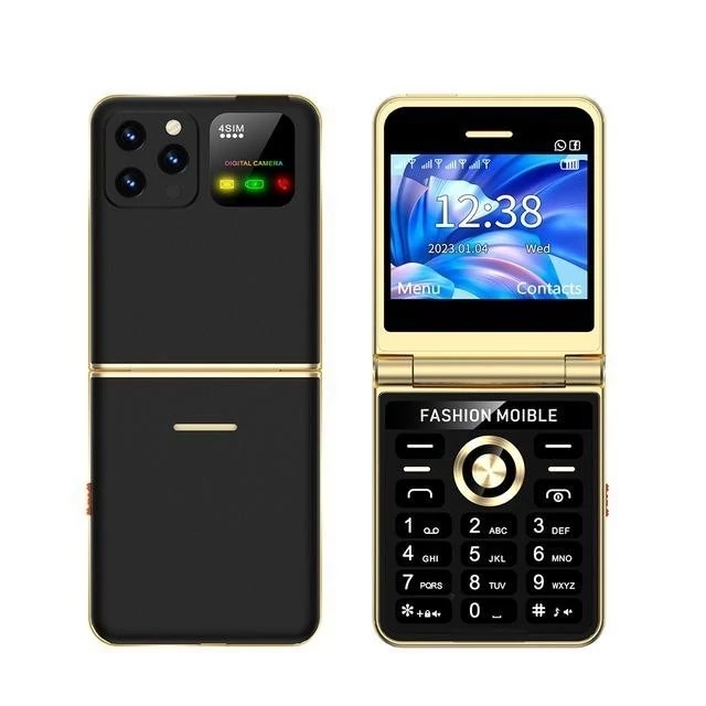گوشی ساده دکمه ای تاشو .برندسروو ساده تاشو 4سیم کارت مدل P20 Servo دوربین طرح آیفون ا P20 foldable mobile phone