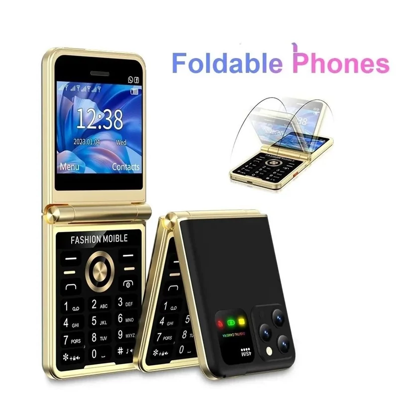 گوشی ساده دکمه ای تاشو .برندسروو ساده تاشو 4سیم کارت مدل P20 Servo دوربین طرح آیفون ا P20 foldable mobile phone
