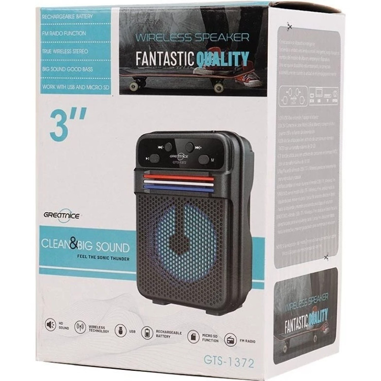 اسپیکر بلوتوثی قابل حمل گریت نایس مدل GTS-1372 ا Great Nice GTS-1372 Wireless Speaker