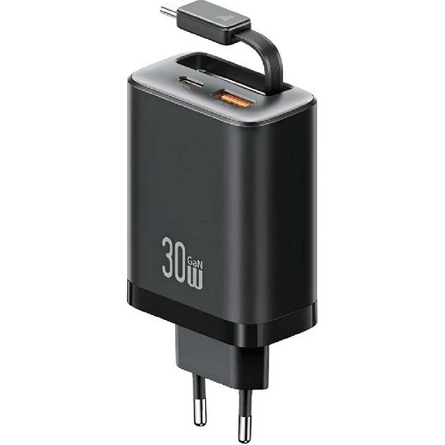 شارژر دیواری 30 وات Type-C و USB یوسامز با کابل تایپ سی CC296 USAMS