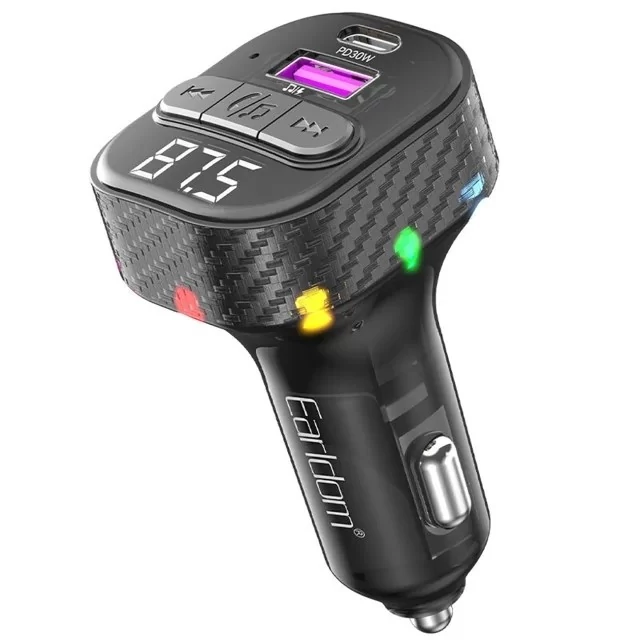 شارژر فندکی فست شارژ ماشین تایپ سی و اف اپ پلیرر بلوتوثی ارلدام ET-M107