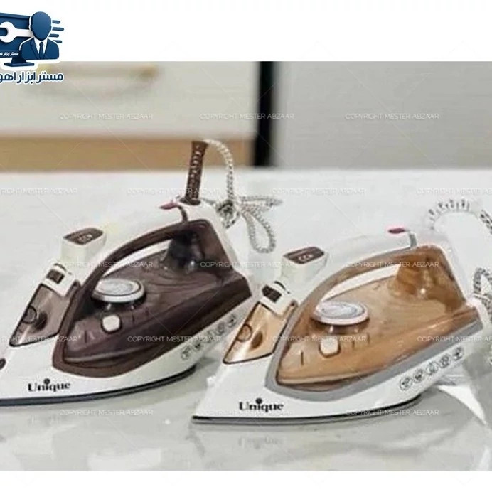 اتو بخار کف سرامیکی 3000 وات برقی خانگی یونیک کد 7062 برند Unique
