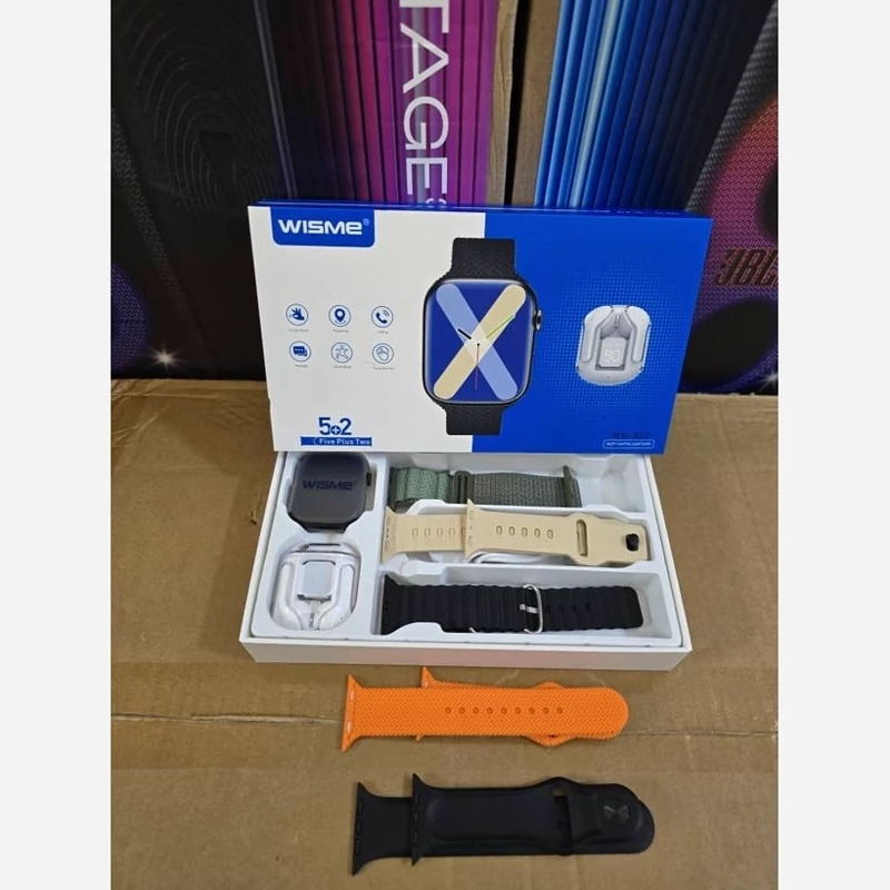 پک ساعت 5 بند همراه با ایرپاد شیشه ای برند Smart watc