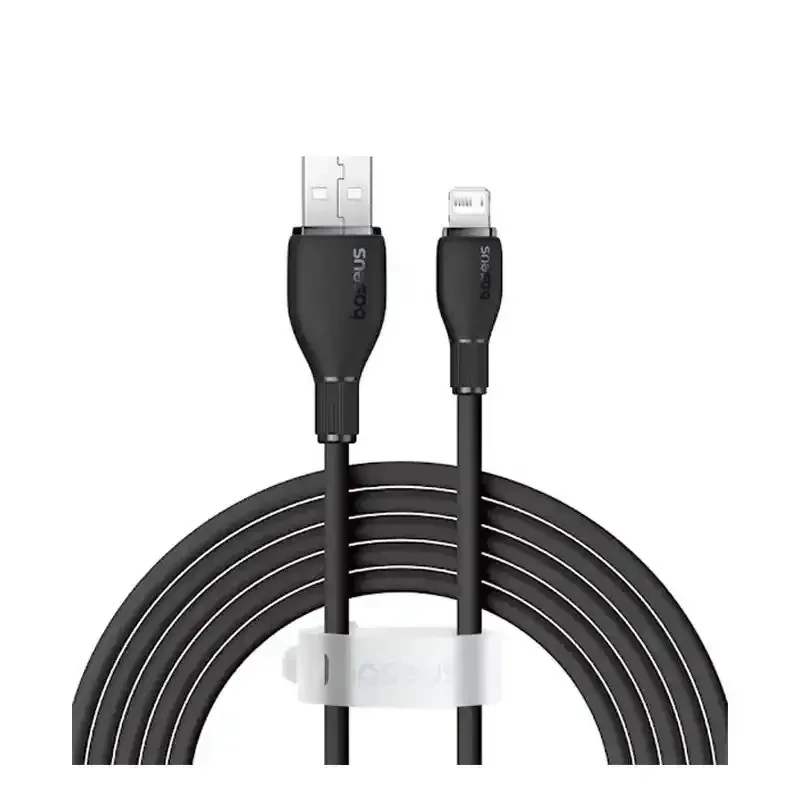 کابل شارژ USB to iP باسئوس مدل Pudding Series با طول 2 متر 2.4 آمپر