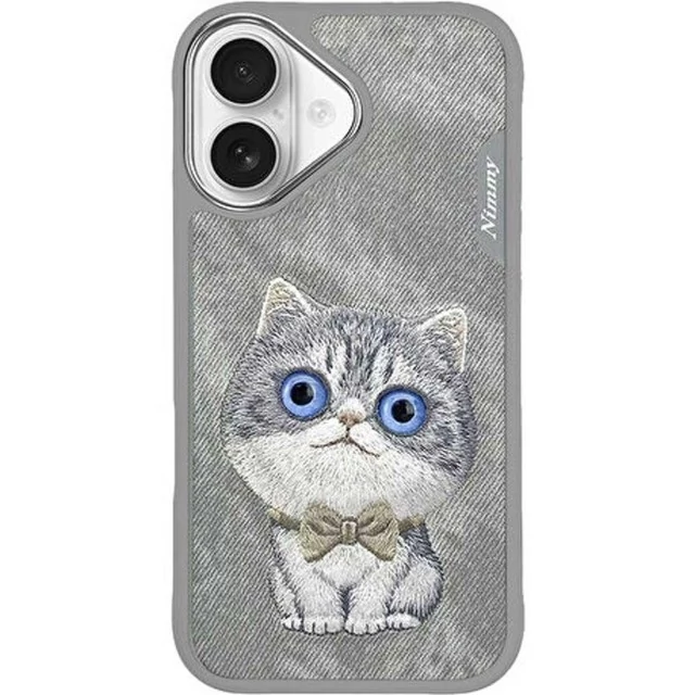 قاب گوشی آیفون 16 طرح گربه با چشم متحرک نیمی XDY-IP16-023 Nimmy Pet 3D