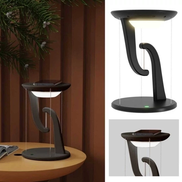 چراغ مطالعه LED رومیزی هوشمند و شارژر بی سیم wireless charge smart