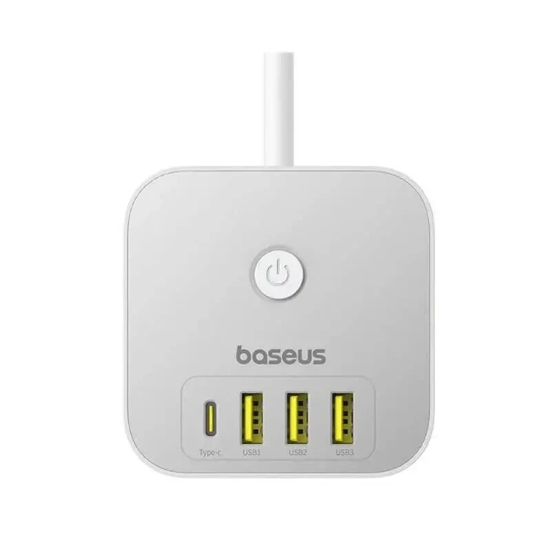 شارژر رومیزی 7 پورت باسئوس مدل PowerCombo Cube 3AC+3U+1C توان 20 وات طول کابل 1.5 متر