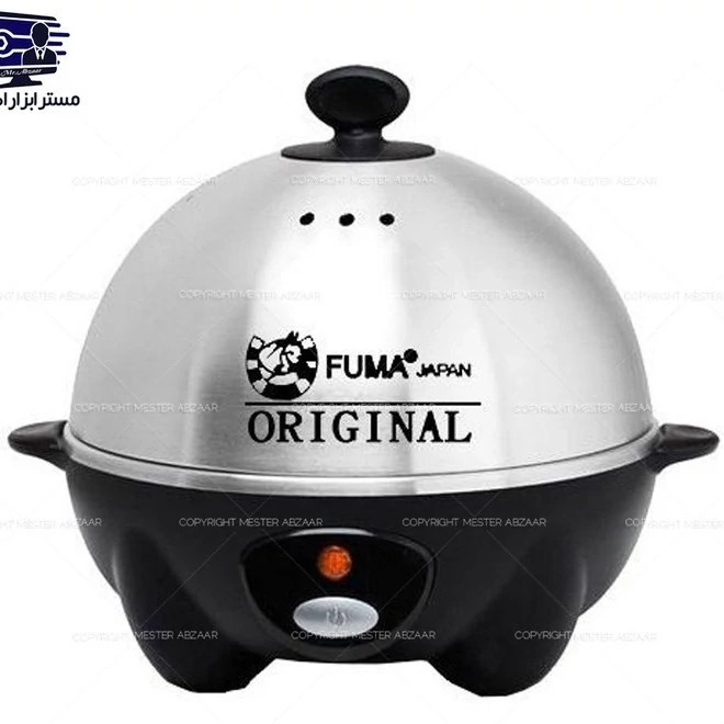 تخم مرغ آب پز کن درب استیل 360 وات مخزن 7 عددی فوما ژاپن خانگی تخم مرغ پز مدل FUMA JAPAN FU-853