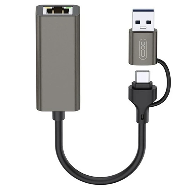 مبدل تایپ C و USB 3.0 به پورت شبکه ایکس او HUB018 XO 9