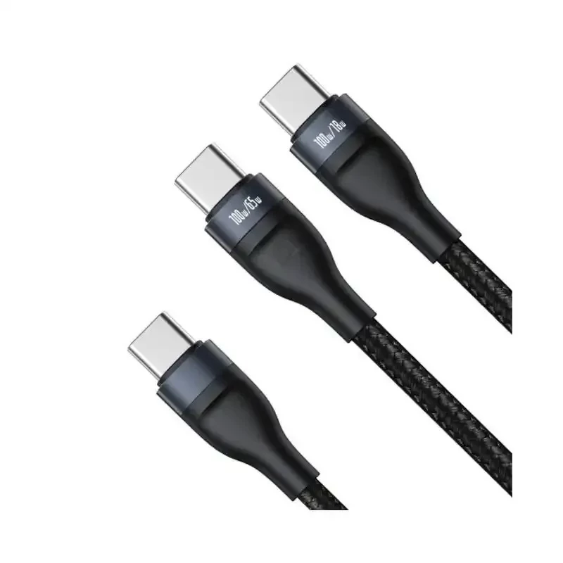 کابل شارژ دوکاره باسئوس Type-C به Type-C مدل Flash Series طول 1.5 متر 100 وات