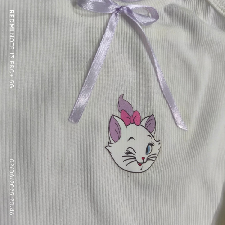 ست تاپ و شلوارک دخترونه فانتزی گربه ملوسه