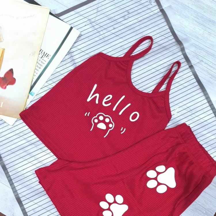ست تاپ و شلوارک دخترونه پنجه hello