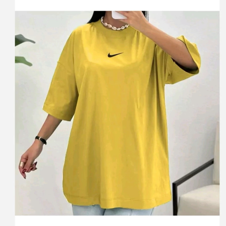 تیشرت لانگ قواره دار پنبه سوپر نایک