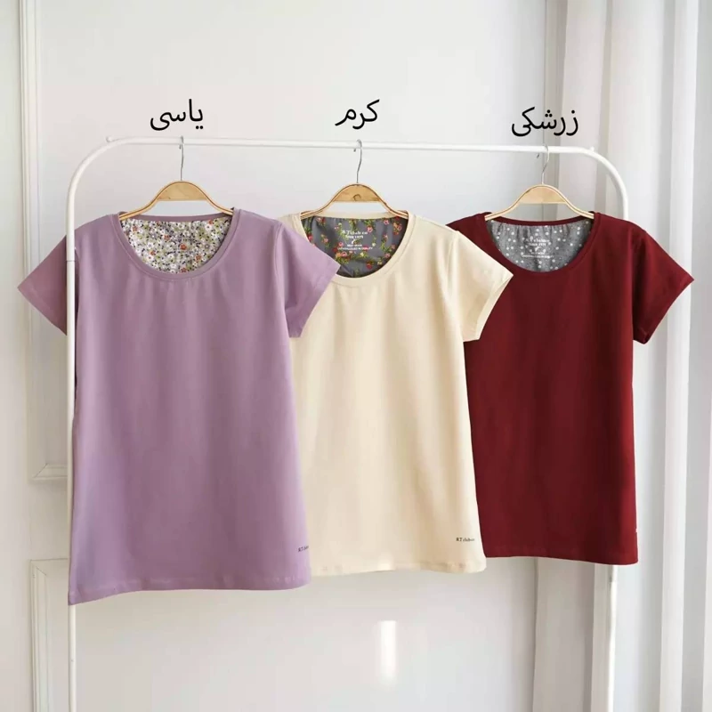 تیشرت پنبه زنانه و دخترانه گلی