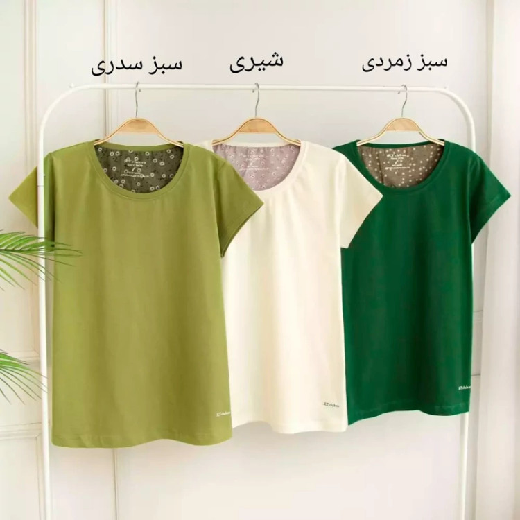 تیشرت پنبه زنانه و دخترانه گلی