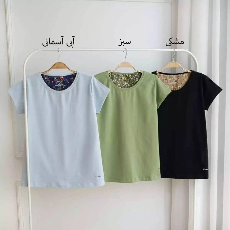 تیشرت پنبه زنانه و دخترانه گلی