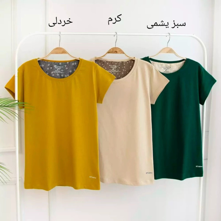 تیشرت پنبه زنانه و دخترانه گلی
