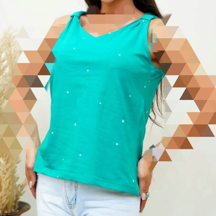 تاپ زنانه دخترانه سرشانه گره پنبه
