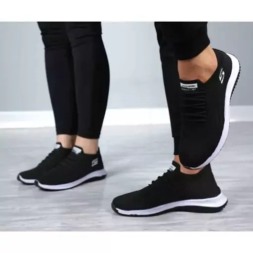 کفش جورابی اسکیچرز بنددار مشکی