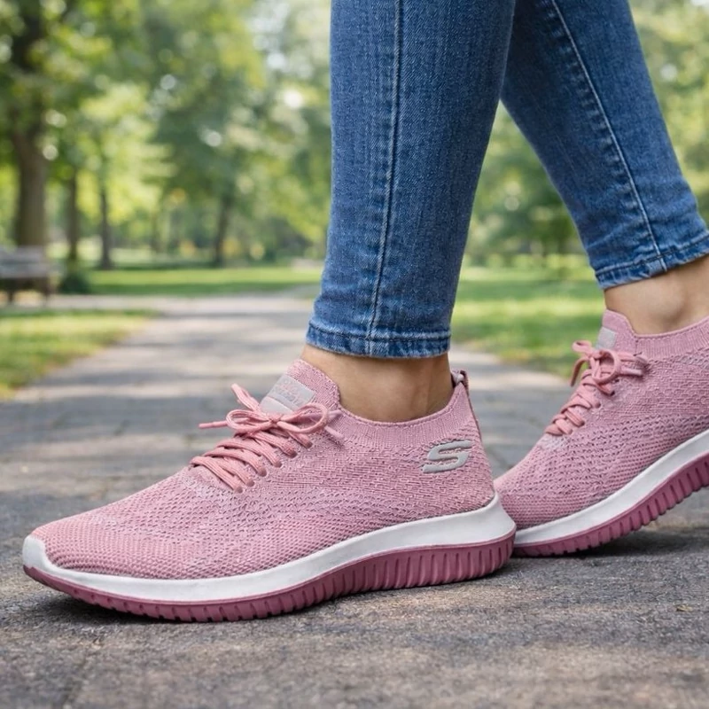 کفش اسکیچرز جورابی ROYAL زنانه صورتی