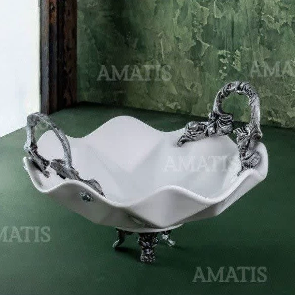 شکلات خوری سرامیکی آماتیس دسته پیوتر مدل الماس کد 1099 ارسال رایگان