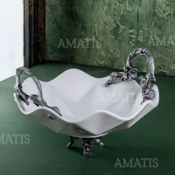 شکلات خوری سرامیکی آماتیس دسته پیوتر مدل الماس کد 1099 ارسال رایگان