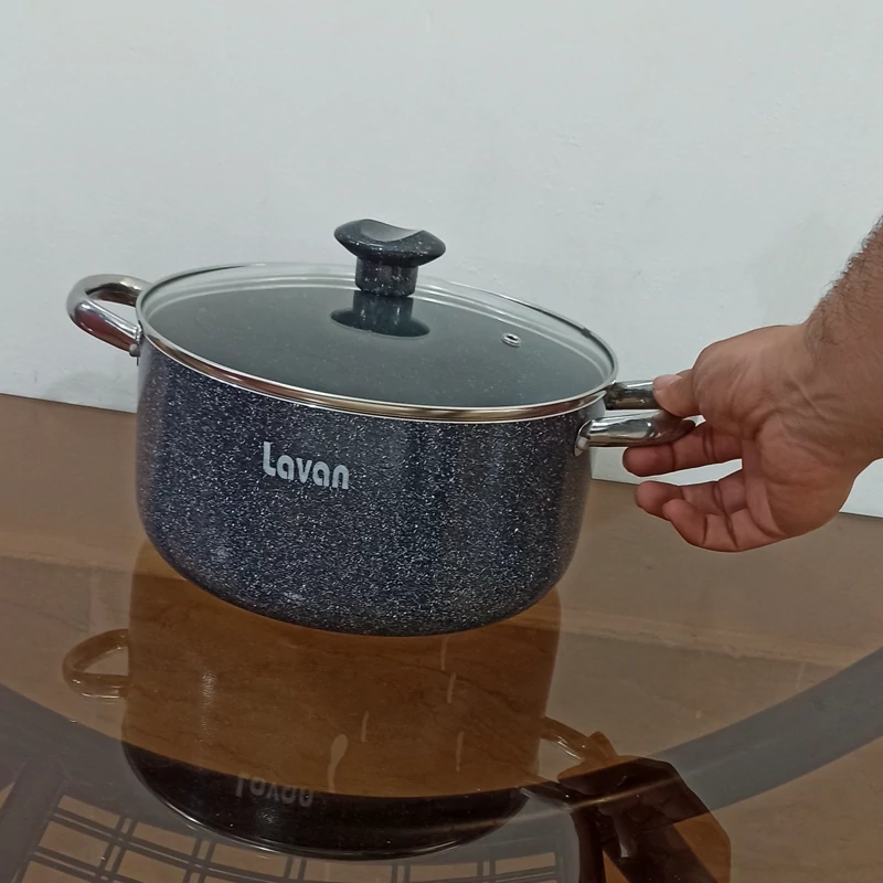 قابلمه گرانیتی سایز 24 لاوان مدل تیتان طوسی با ارسال رایگان