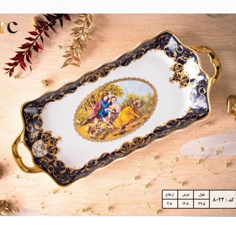 رولت خوری چینی لیلی مجنون سرمه ای کوچک کد 8023