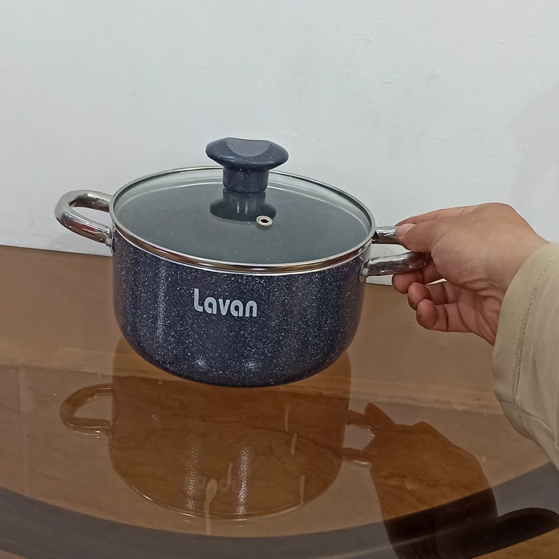 قابلمه گرانیتی سایز 18 لاوان مدل تیتان طوسی با ارسال رایگان