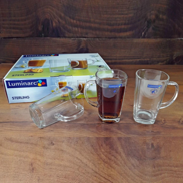 استکان کوچک دسته دار سایز 9 استرلینگ لومینارک بسته 6 عددی با ارسال رایگان