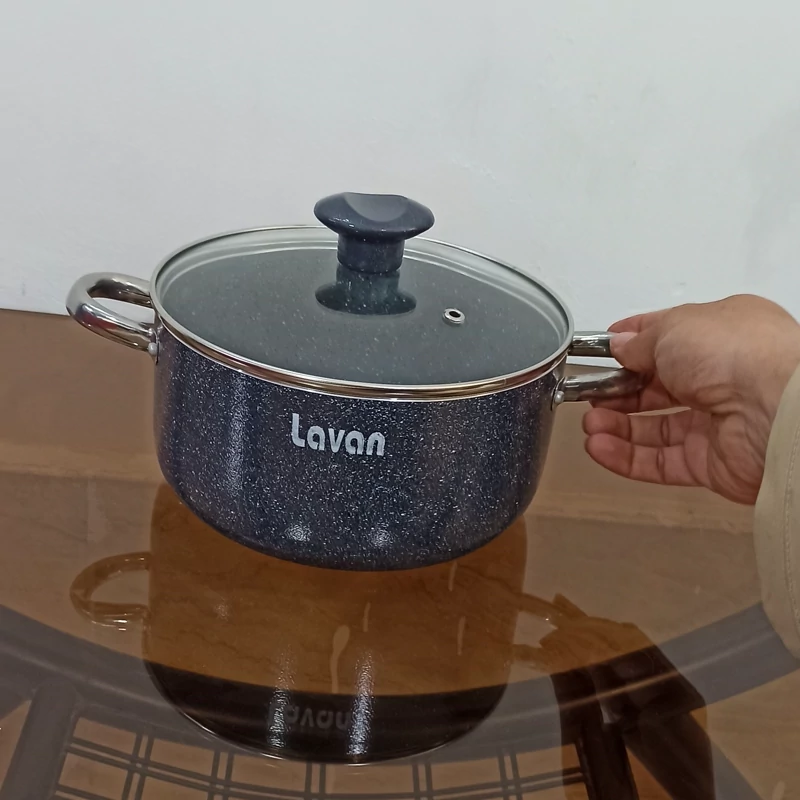 قابلمه گرانیتی سایز 20 لاوان مدل تیتان طوسی با ارسال رایگان