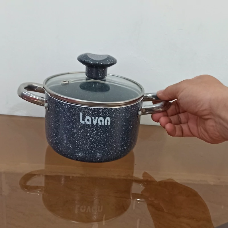 قابلمه گرانیتی سایز 14 لاوان مدل تیتان طوسی با ارسال رایگان