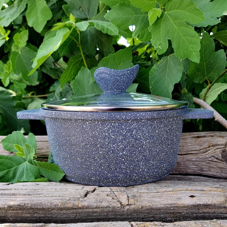 قابلمه گرانیتی سایز 20 پیلو خاکستری PILAU مدل اسنو هپی ارسال رایگان