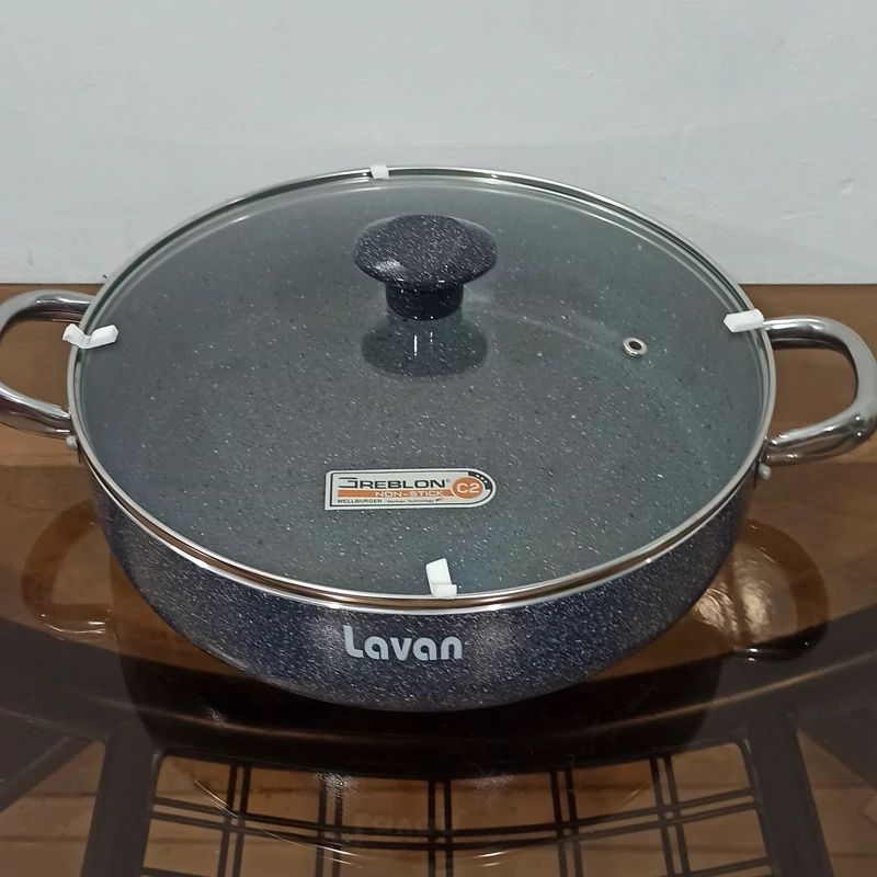 تابه گرانیتی دودسته سایز 28 لاوان مدل تیتان طوسی با ارسال رایگان